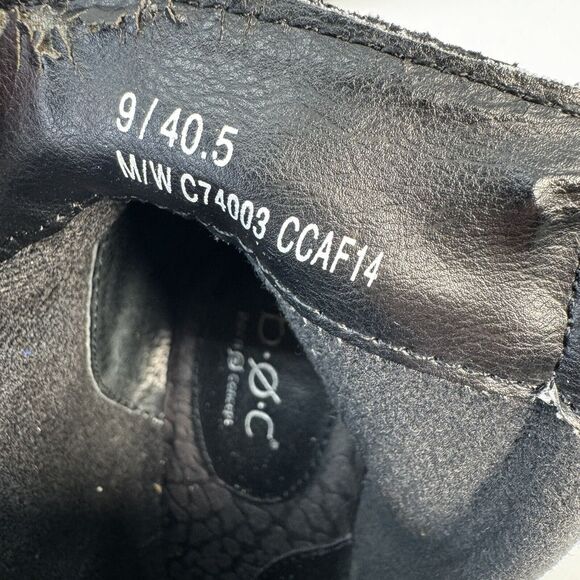 BOC Born Concept Womens 9 Ankle Boots Booties Black Faux Leather Chunky Heel - Picture 9 of 10